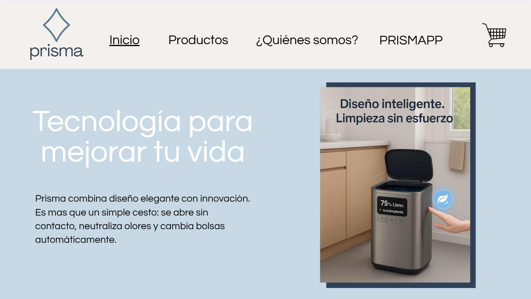 Mockup web — sección de producto