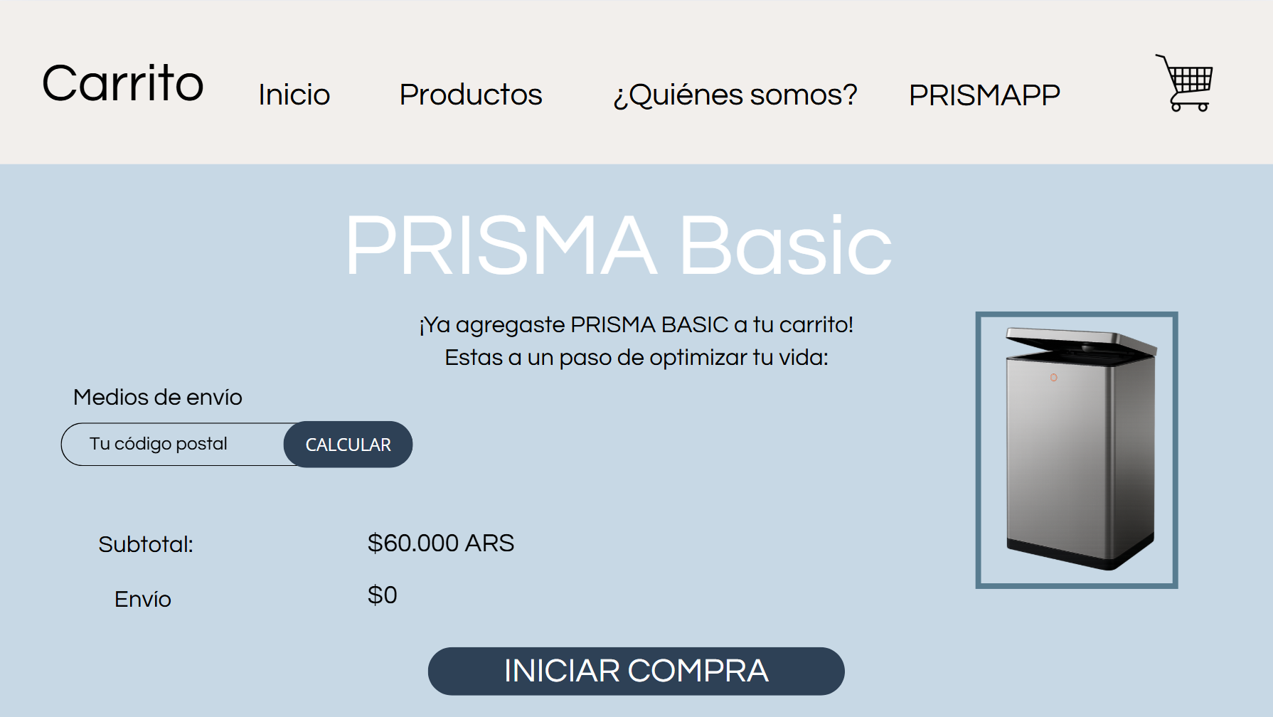 Flujo de producto / carrito